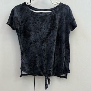 Pixie Lane Girls Gray and Black Front Tie T-shirt - size 5